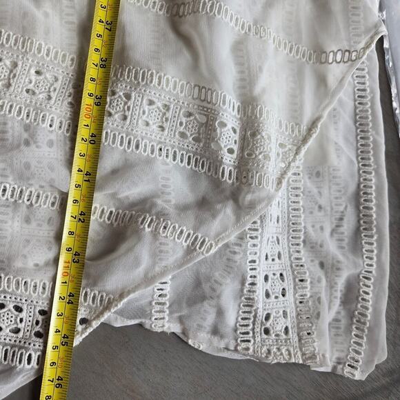 NWT Lenon Womens White Embroidered Eyelet Midi Dress M Asymmetrical Cottagecore - Picture 12 of 12